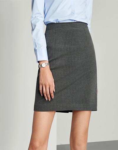 Striped Business Skirt-083